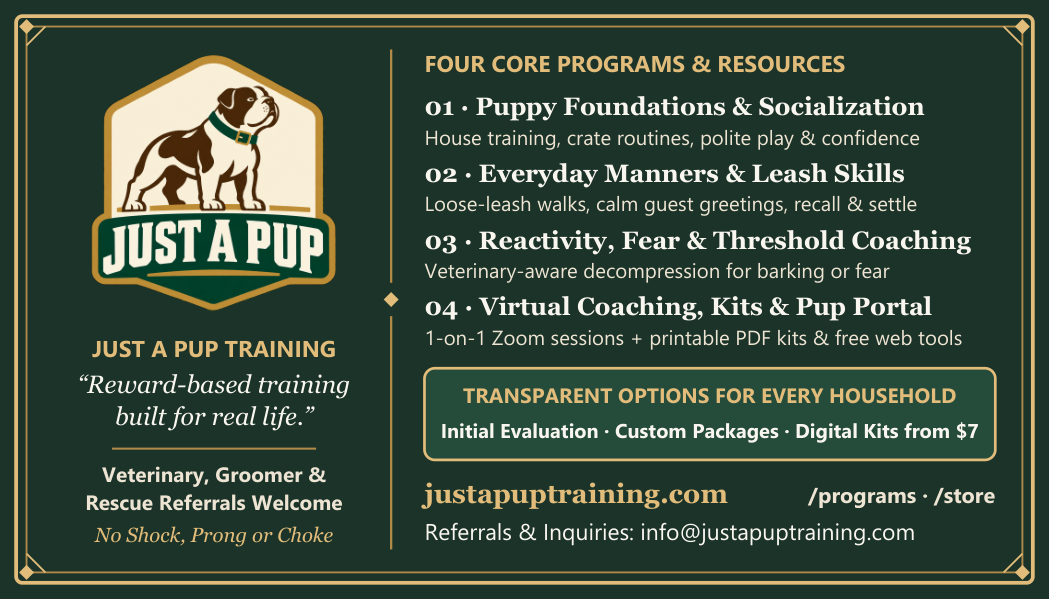 Just A Pup Studio General Back 300 DPI