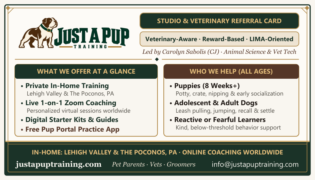 Just A Pup Studio General Front 300 DPI